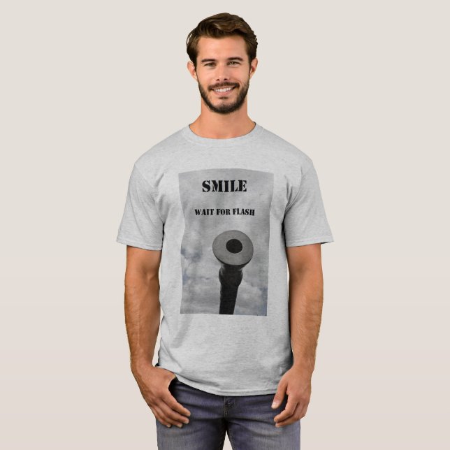 Camiseta smile and waitt for lanterna elétrica (Frente Completa)