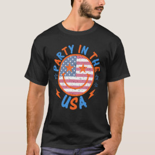 Camiseta Smile Happy Face Party No Bandeira Americana 4t