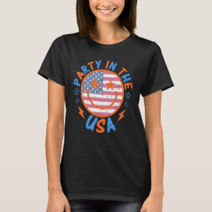Camiseta Smile Happy Face Party No Bandeira Americana 4t