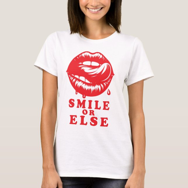 Camiseta Smile or Else: Halloween Lips Tee (Frente)