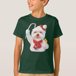 Camiseta Smile Pup: Alegria de Natal Bichon Frise