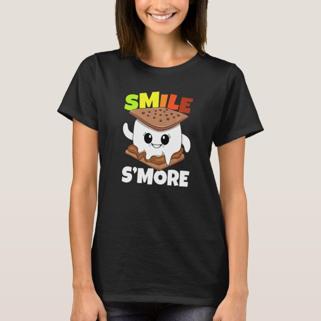 Camiseta Smile S'more Laugh Camping Toddler Girl Campfire S (Frente)