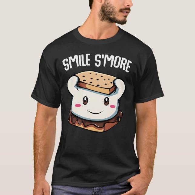 Camiseta Smile Some More Cute Smores Camping Bonfire Marshm (Frente)
