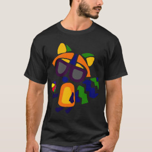 Camiseta Smilealottees Funny Raccoon vestindo Óculos Solare