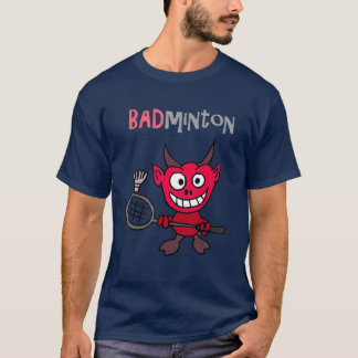 Camiseta Smilenows Engraçado Diabo Jogando Badminton Pun