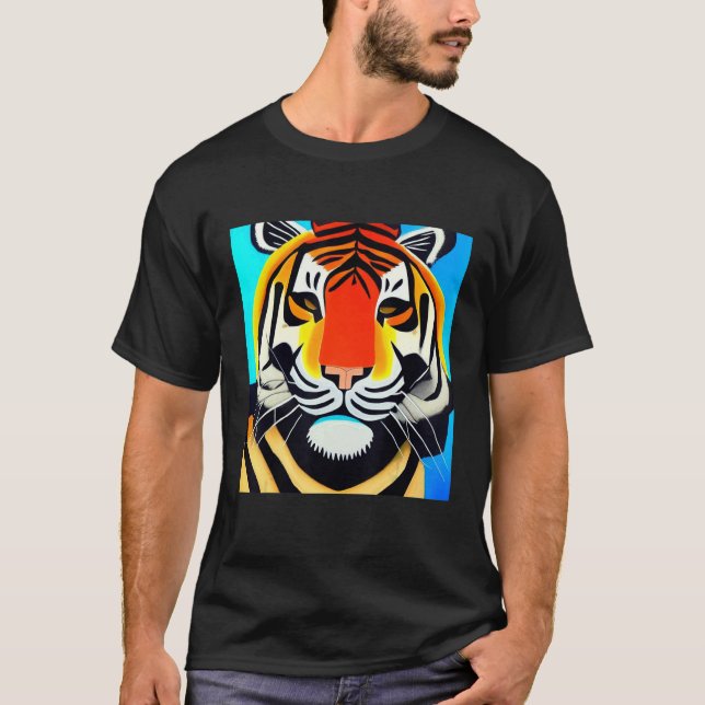 Camiseta Smileteesanim  Cool Tiger Cubism Art (Frente)