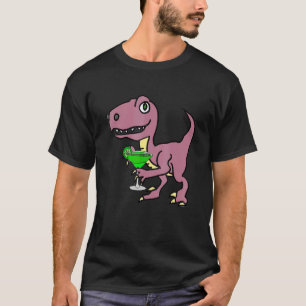 Camiseta Smileteesanim Velociraptor Bebendo Dinossauro Marg