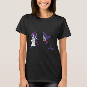 Camiseta Smiletodaytees Engraçado Noiva De Tubarão E Alcanc