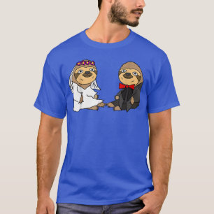 Camiseta Smiletodaytees Noiva e Noivo de Preguiça Engraçado