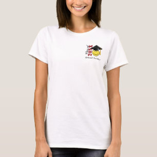 Camiseta Smiley amarelo clássico com um boné de formatura
