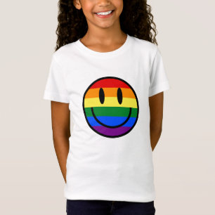 Camiseta Smiley face arco-íris