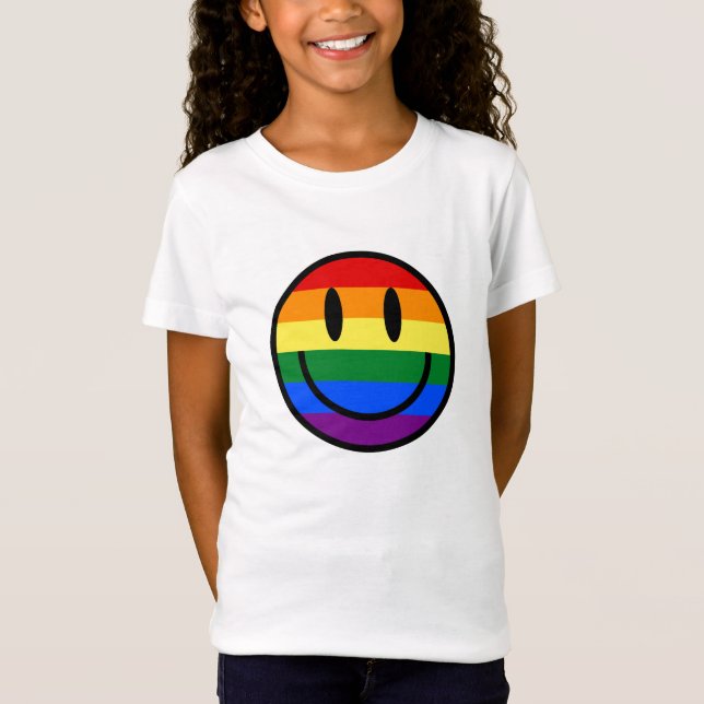 Camiseta Smiley face arco-íris (Frente)