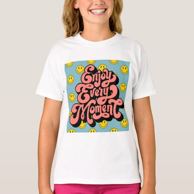 Camiseta Smiley face Happycore - Aproveite a cada momento (Frente)