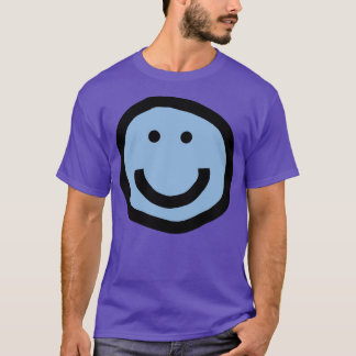 Camiseta Smiley face mínimo feliz azul