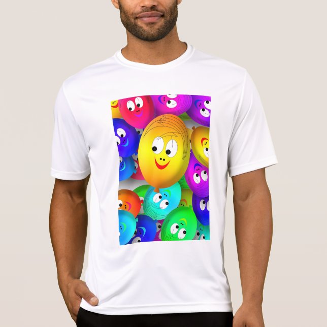 Camiseta Smiley Faces Balloons Pattern-64171 (Frente)