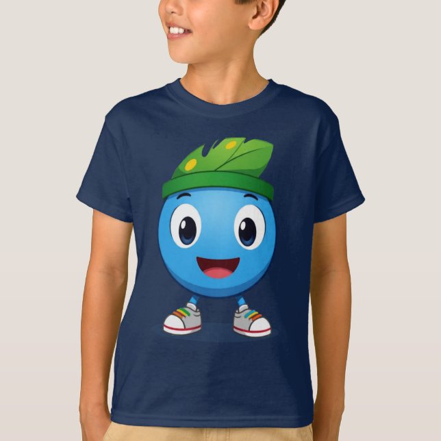 Camiseta Smiling Earth Buddy T-Shirt Cute Planet Design (Frente)