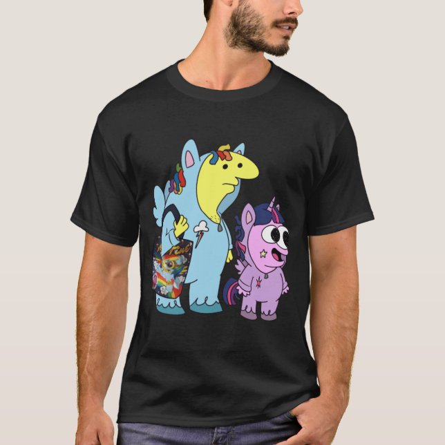 Camiseta Smiling Friends é menino de presente mágico (Frente)