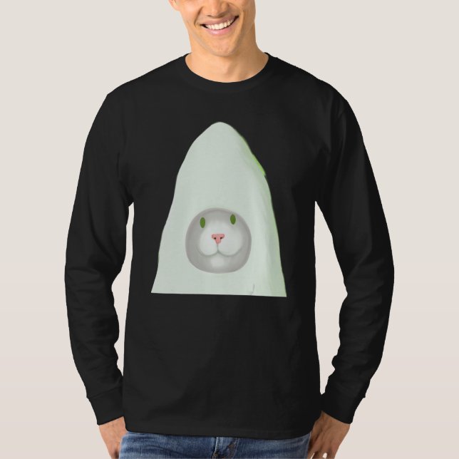 Camiseta Smiling kitten artwork white cat meme (Frente)