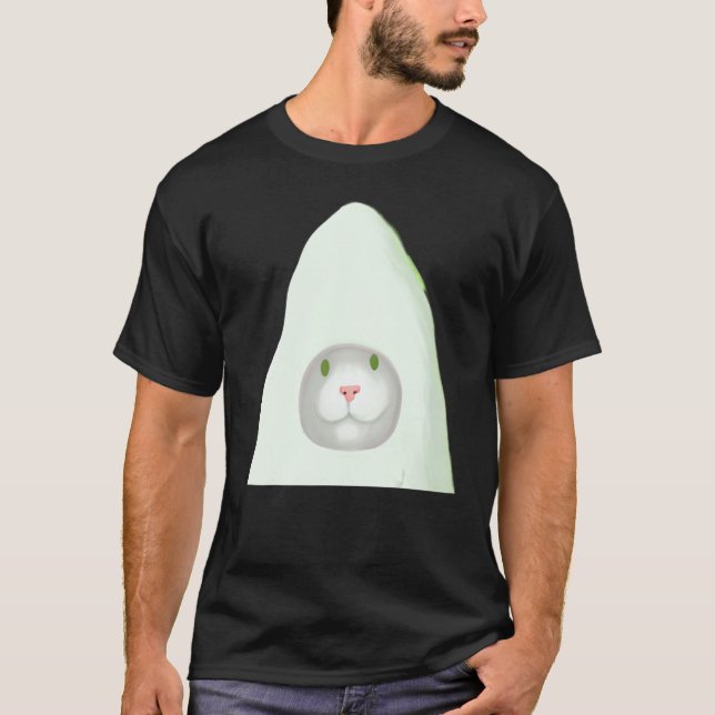 Camiseta Smiling kitten artwork white cat meme (Frente)