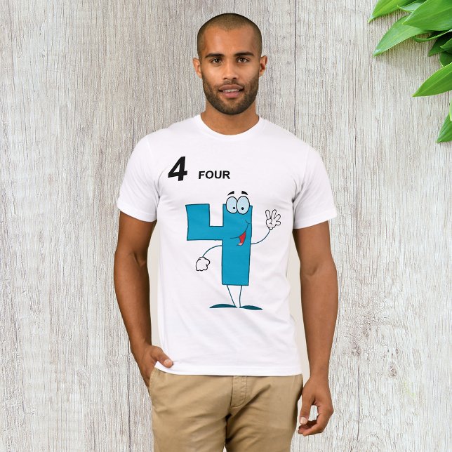 Camiseta Smiling Número 4 Mens T-Shirt (Criador carregado)