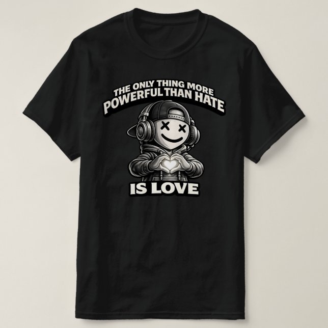 Camiseta Smiling X-Eyes Streetwear Icon - Love Over Hate  (Frente do Design)