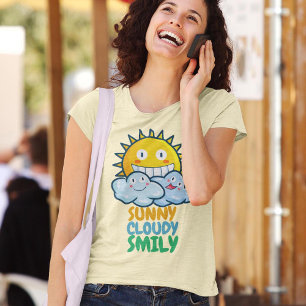 Camiseta Smiliy Sunny Cloudy Personalizável
