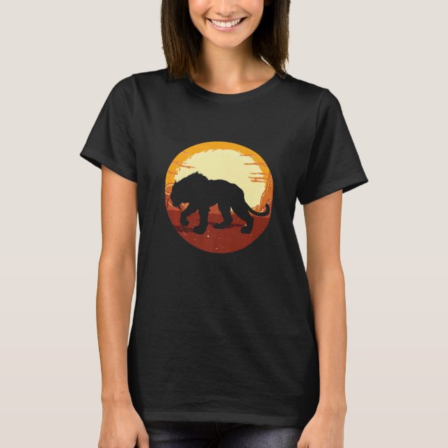 Camiseta Smilodon Pré-Histórico Saber Tiger Montanha Ca (Frente)