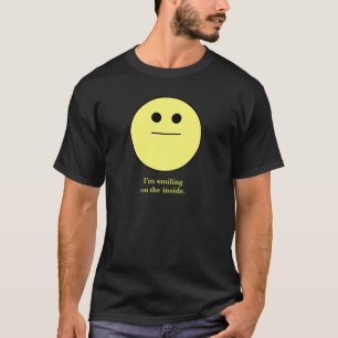 Camiseta smily-cara que não sorri "eu estou sorrindo no