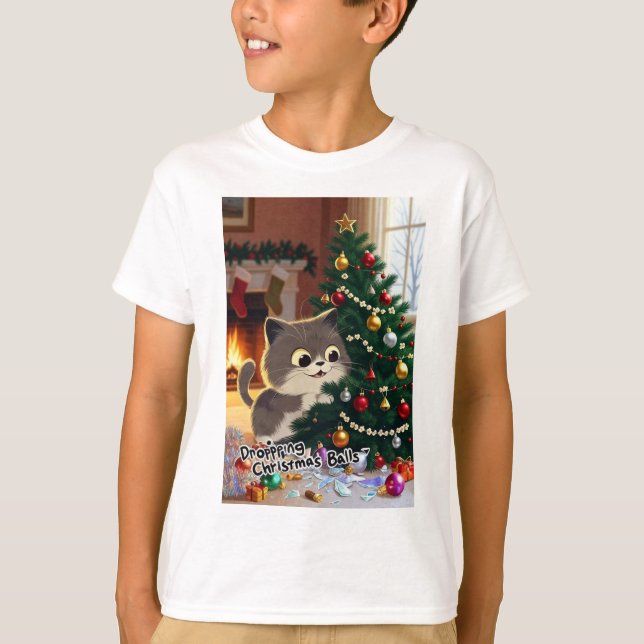 Camiseta Smirking Kitten Christmas Chaos 1 (Frente)