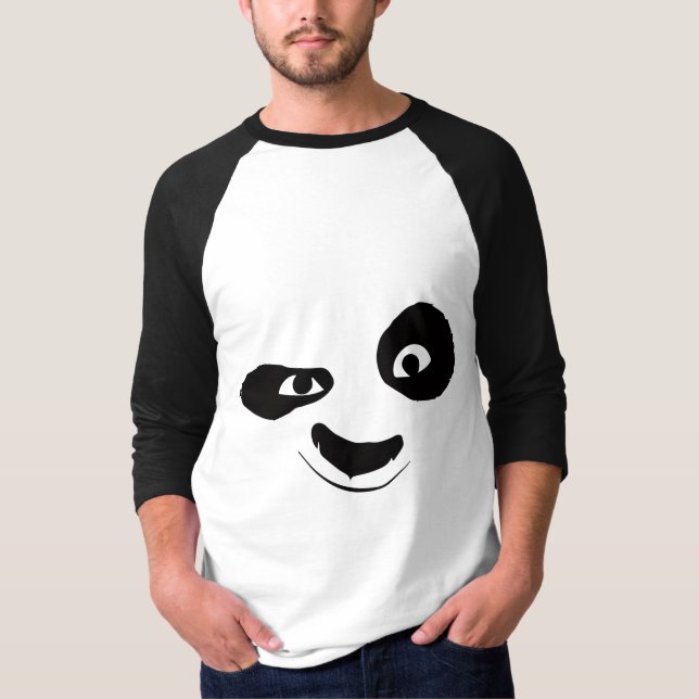 Camiseta Smirking Panda Face Black & White Graphic T-Shirt  (Frente)