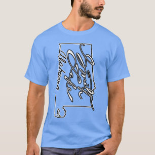 Camiseta Smith Lake Alabama Contorno do Estado Super Dimens