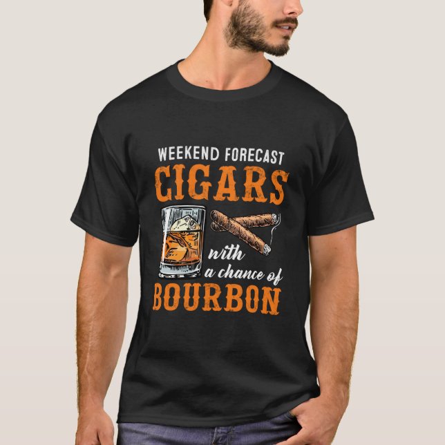 Camiseta Smoker Cigars With Bourbon Drinking Drinker (Frente)