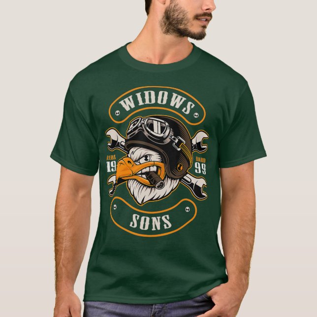 Camiseta Smokin Eagle Widows Sons Masonic (Frente)