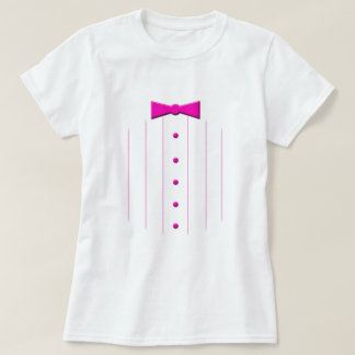 Camiseta Smoking cor-de-rosa do laço