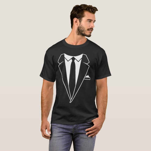 Camiseta Smoking infantil do Creeper do Bodysuit do terno e (Frente Completa)
