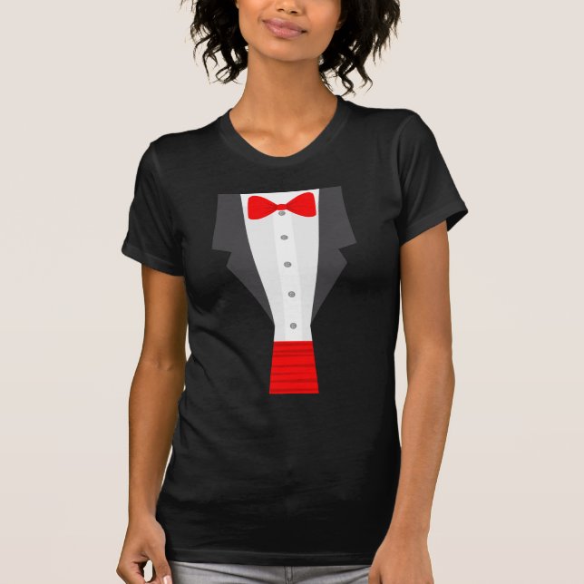 Camiseta smoking vermelho (Frente)