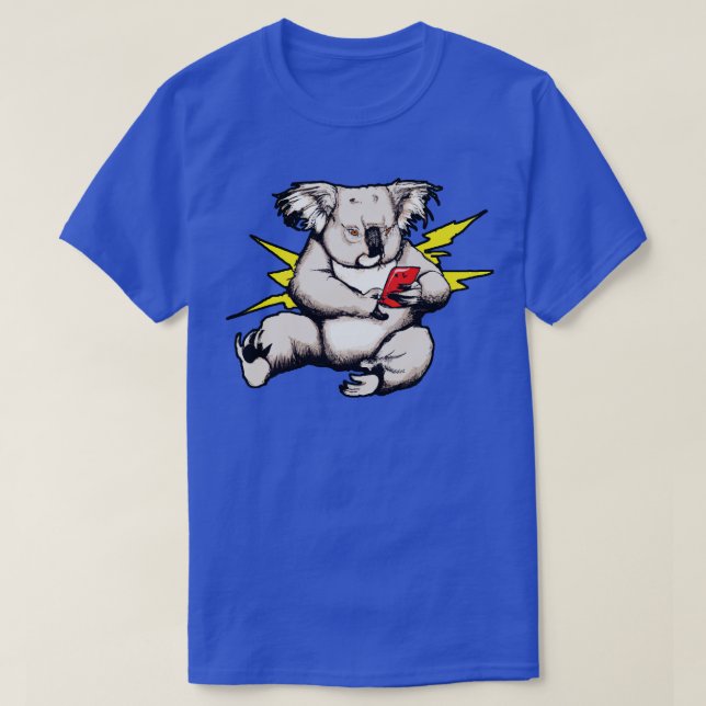 Camiseta Smombie Coala Bordou Coala Com Telefone Celular (Frente do Design)