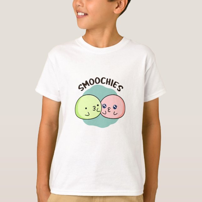Camiseta Smoochies Funny Beijando Mochi Pun (Frente)