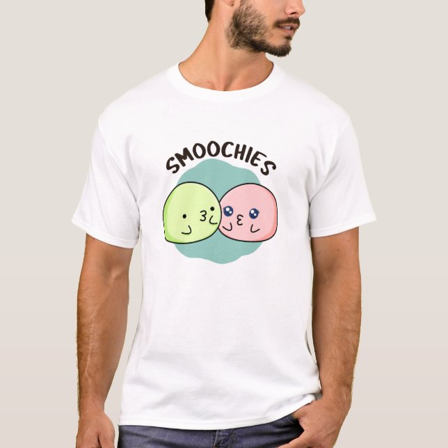 Camiseta Smoochies Funny Beijando Mochi Pun (Frente)