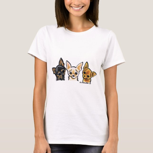 Camiseta Smooth Chihuahua Trio (Frente)