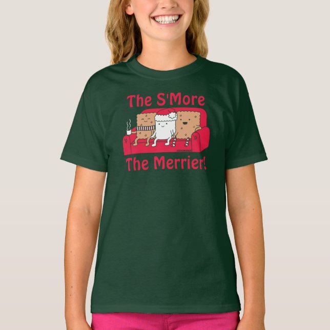 Camiseta S'More Merrier Cute Kids Cartoon Christmas (Frente)