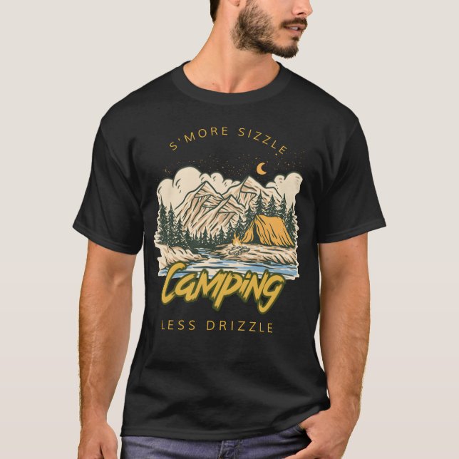 Camiseta Smore Sizzle Less Drizzle Camping Women retro (Frente)