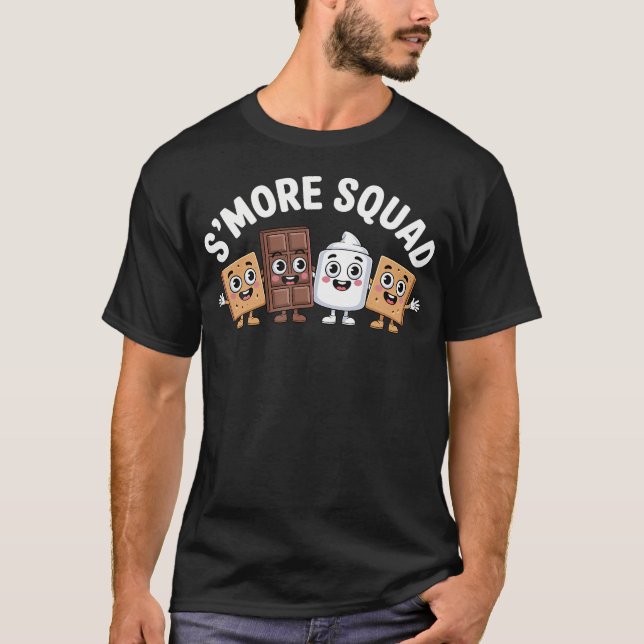Camiseta S'More Squad Camping Campfire Chocolate Marshmallo (Frente)