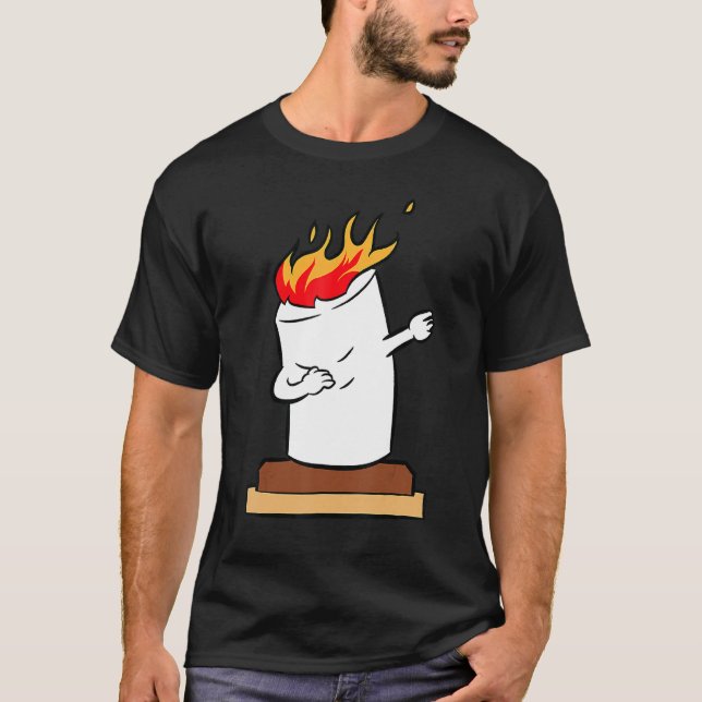 Camiseta Smores acampando marshmallow Halloween Dabbing Mar (Frente)