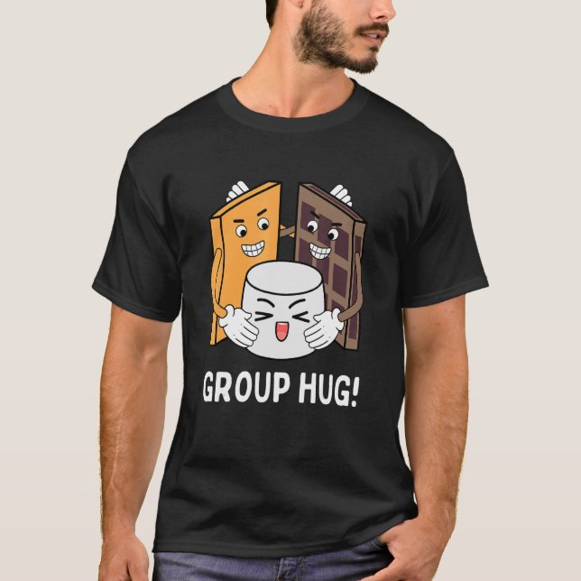 Camiseta S'mores Group Hug Camping Chocolate Marshmallow (Frente)