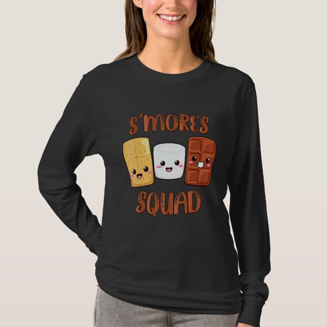 Camiseta S'mores Marshmallows  Smores Squad Camping Campfir (Frente)