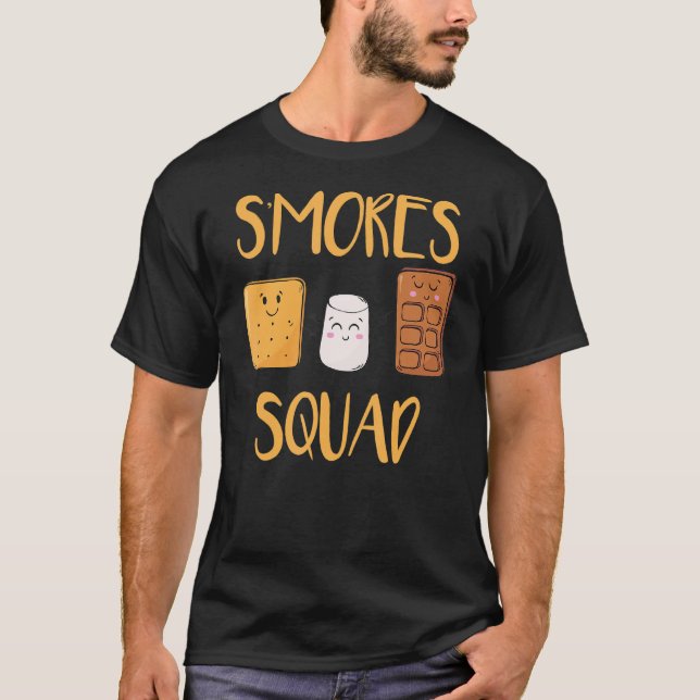 Camiseta S'mores Squad Marshmallow Camping Campfire Smores (Frente)