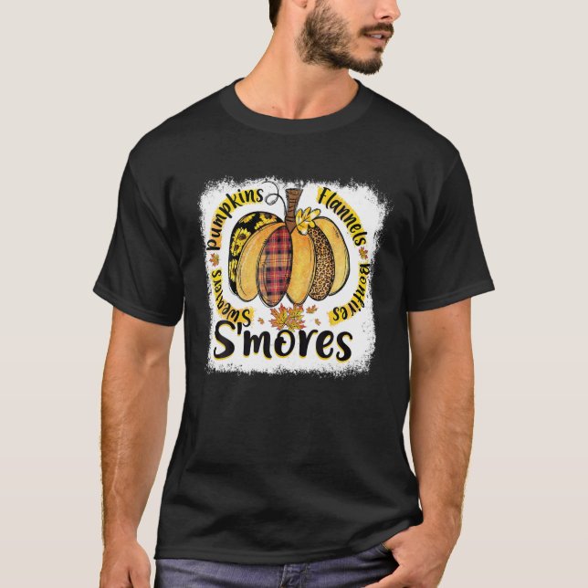 Camiseta S'mores Sweater Pumpkins Flannels Bonfire outono (Frente)