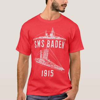 Camiseta SMS Baden German 1915 WW1 Battleship Blueprint Dia
