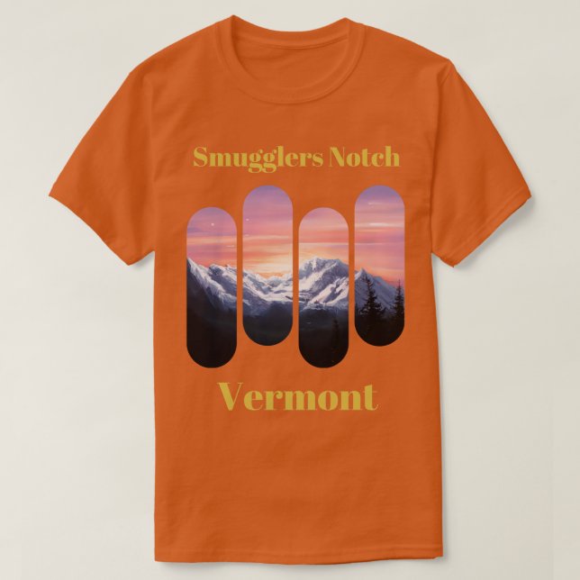 Camiseta Smugglers Notch ski Vermont 2 (Frente do Design)